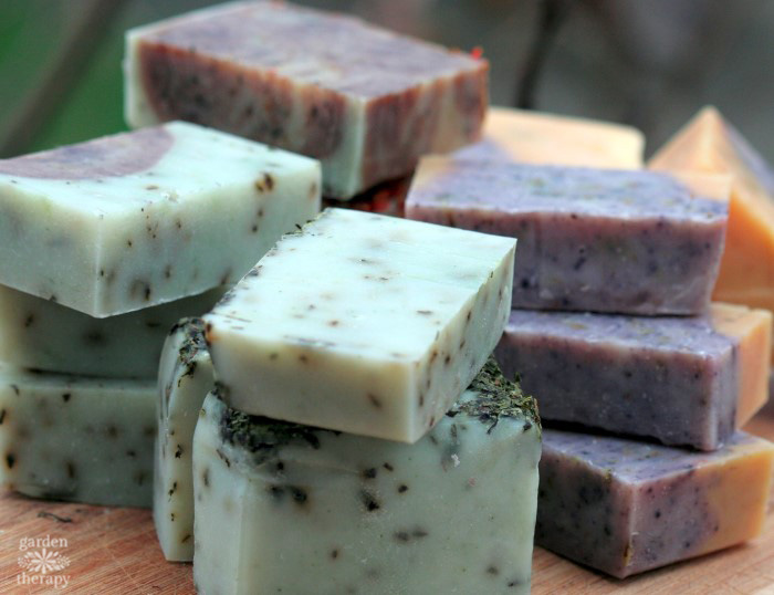 handmade soap with rosemary and spearmint