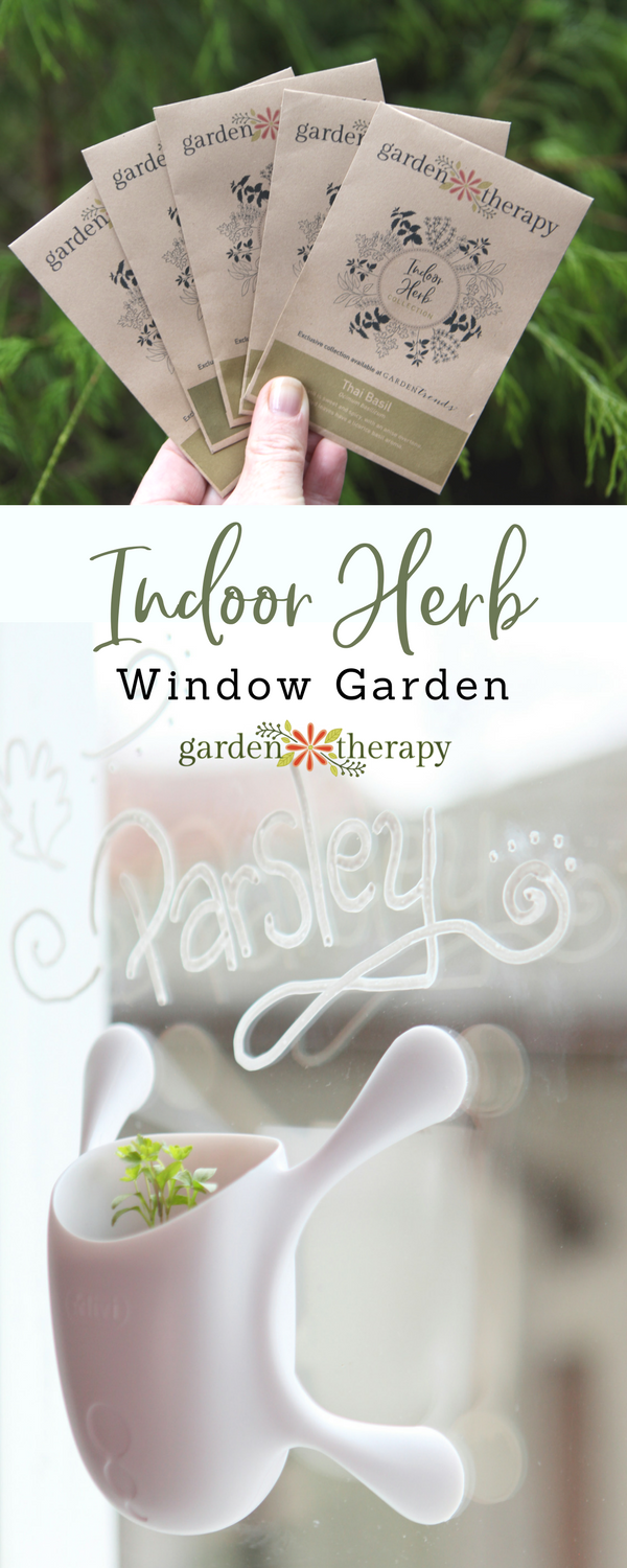 Garden Therapy Seed Collection Indoor Herb Window Garden with Livi Pot