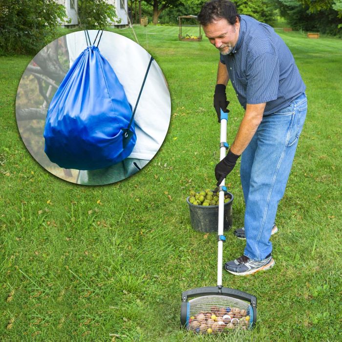 man using Zozen Nut Gatherer