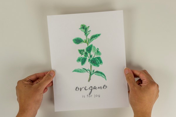 oregano printable saying "oregano is for joy"