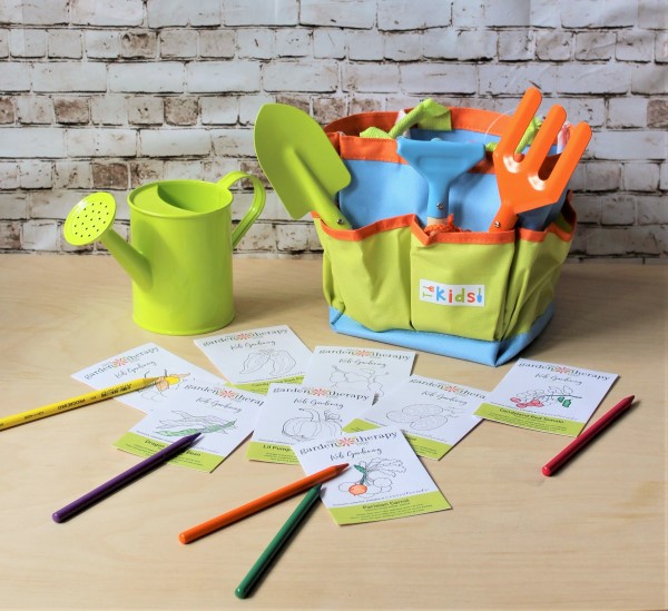 kids' garden tool set and limited edition seeds with packets you can color