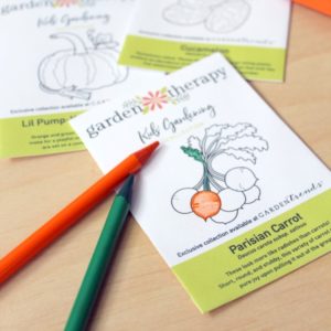 seed packets printed on white paper so you can color them
