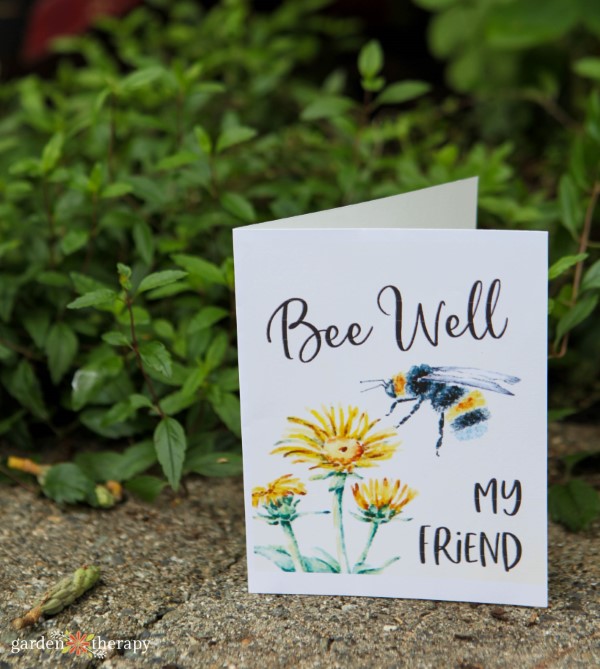 Bee well sympathy card