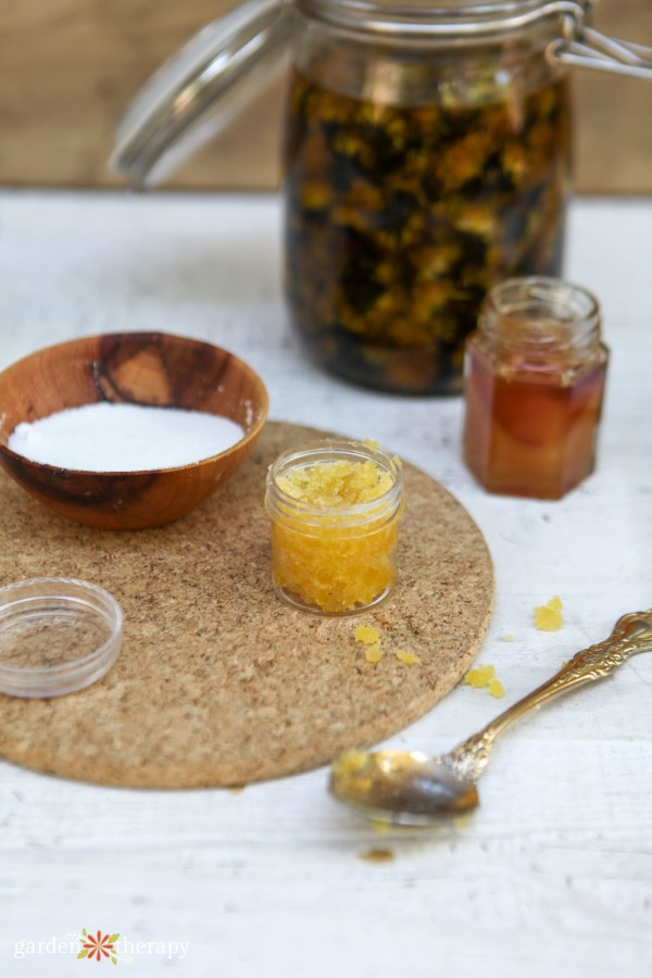 dandelion honey lip scrub