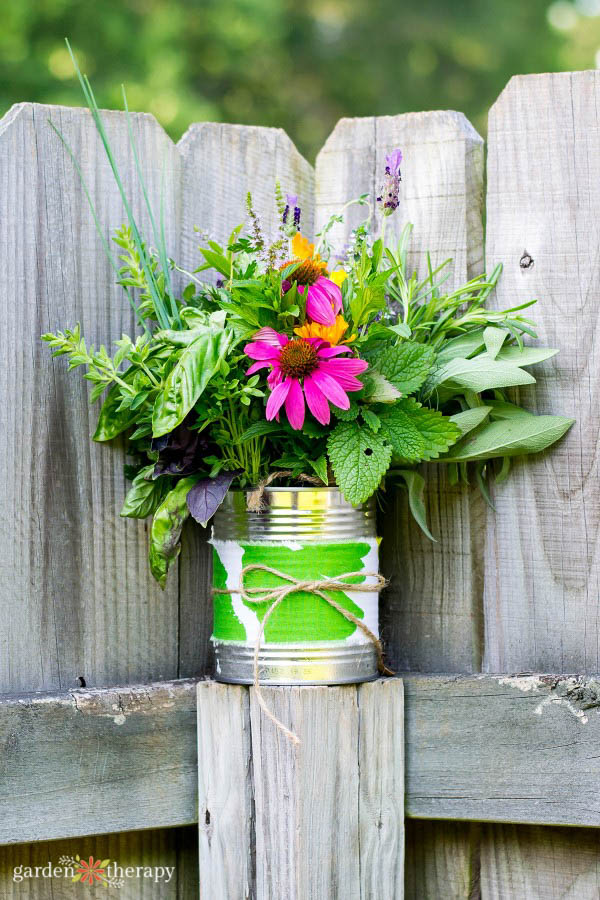 a pretty herbal bouquet