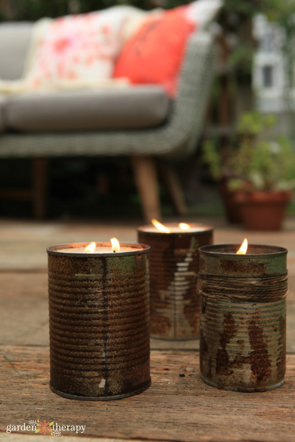 candles on the patio