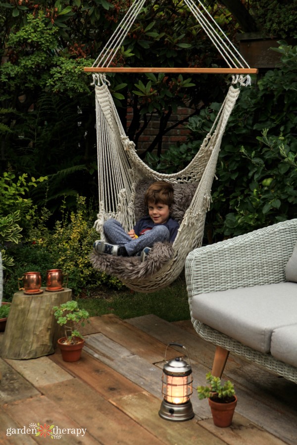 my son in the hammock chair