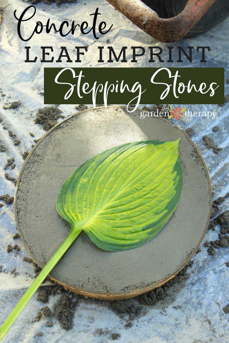 round leaf print stepping stones