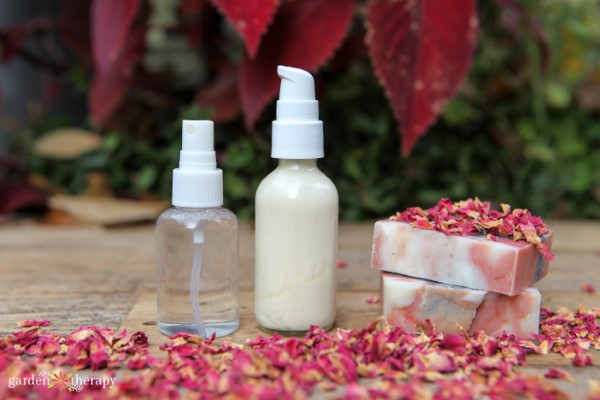 homemade face lotion made with rose water
