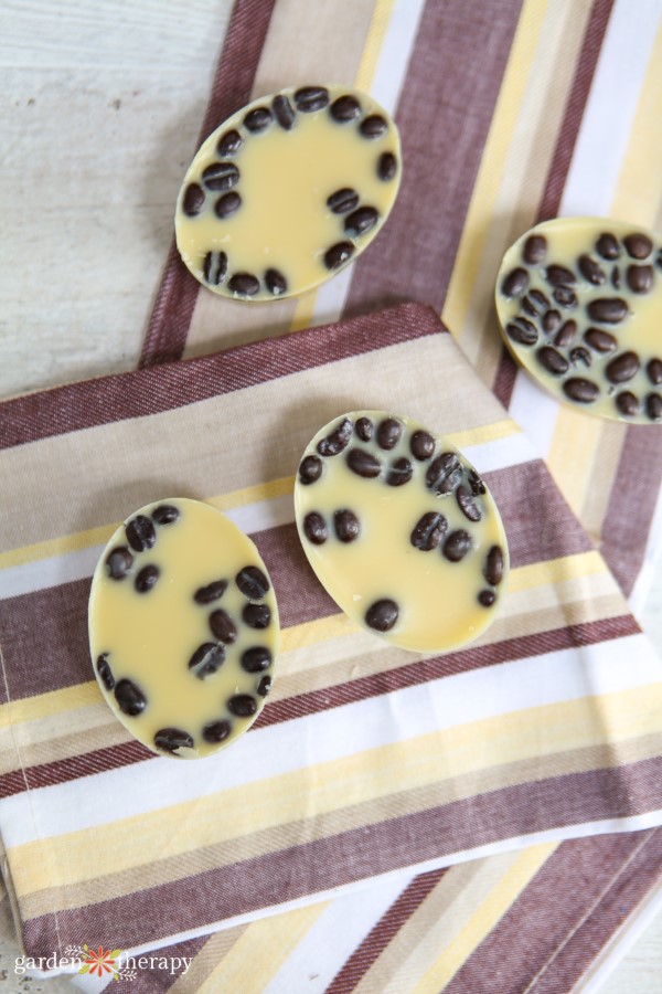 freshly made coffee bean massage bars