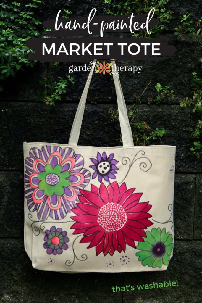 Hand Painted Market Tote Bag that's Washable