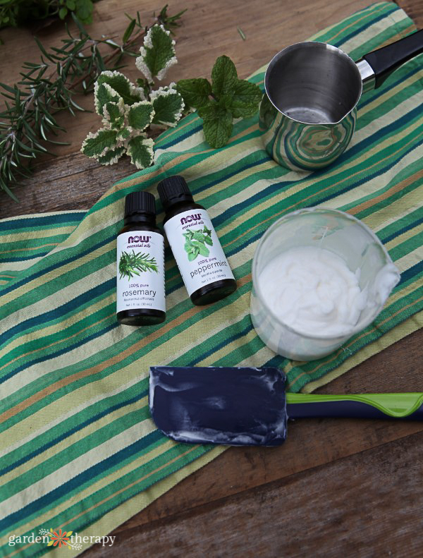Making Rosemary Peppermint Conditioner Recipe
