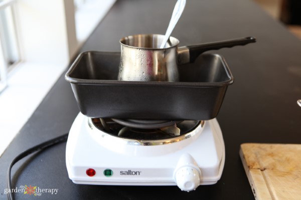 Double Boiler Making Warming Balm