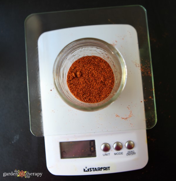 Weighing Cayenne Pepper for Warming Salve