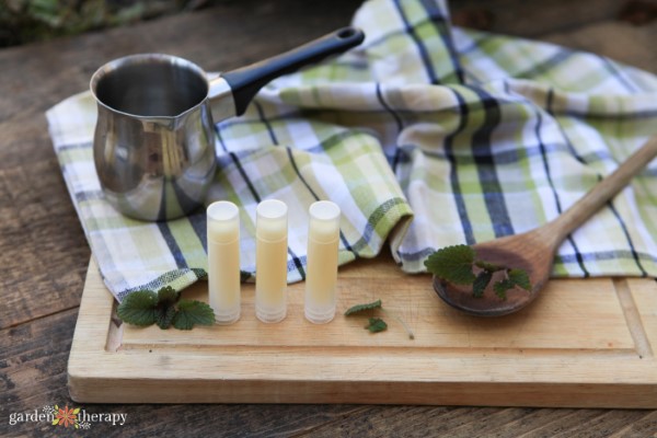 Lemon Balm Lip Balm Making