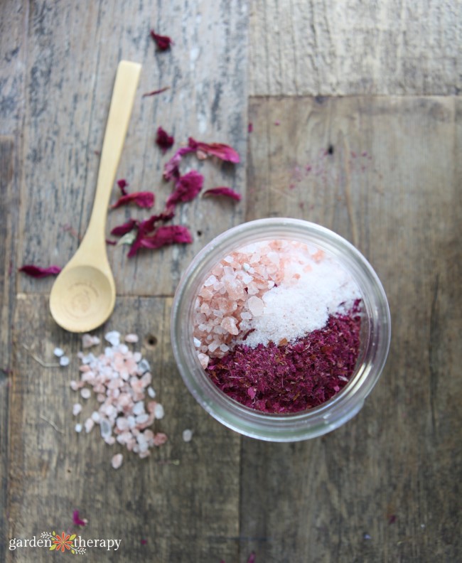 Making Peony Bath Salts