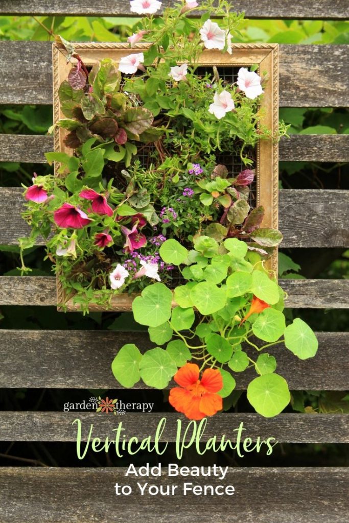 DIY Vertical Planters in Frames to add art to a fence (1)