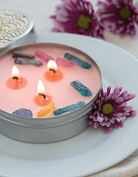 Healing Crystals Candle