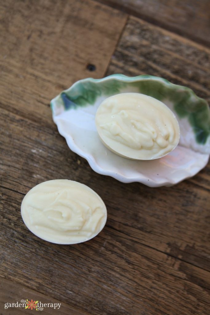 Unscented, natural homemade soap in a dish.