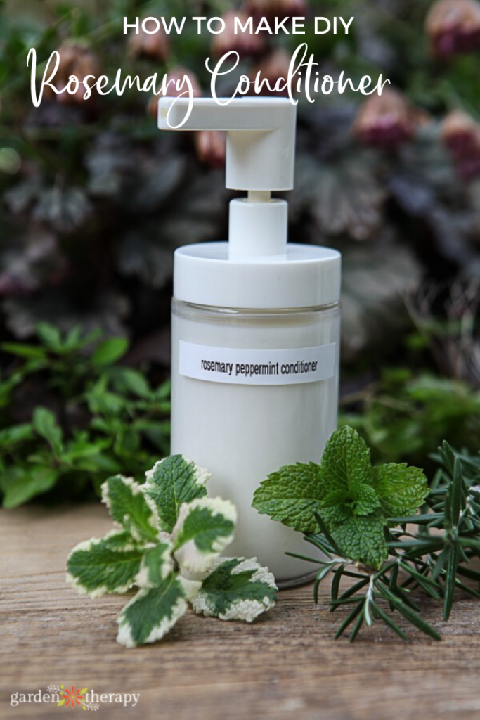 DIY rosemary conditioner in a pump container