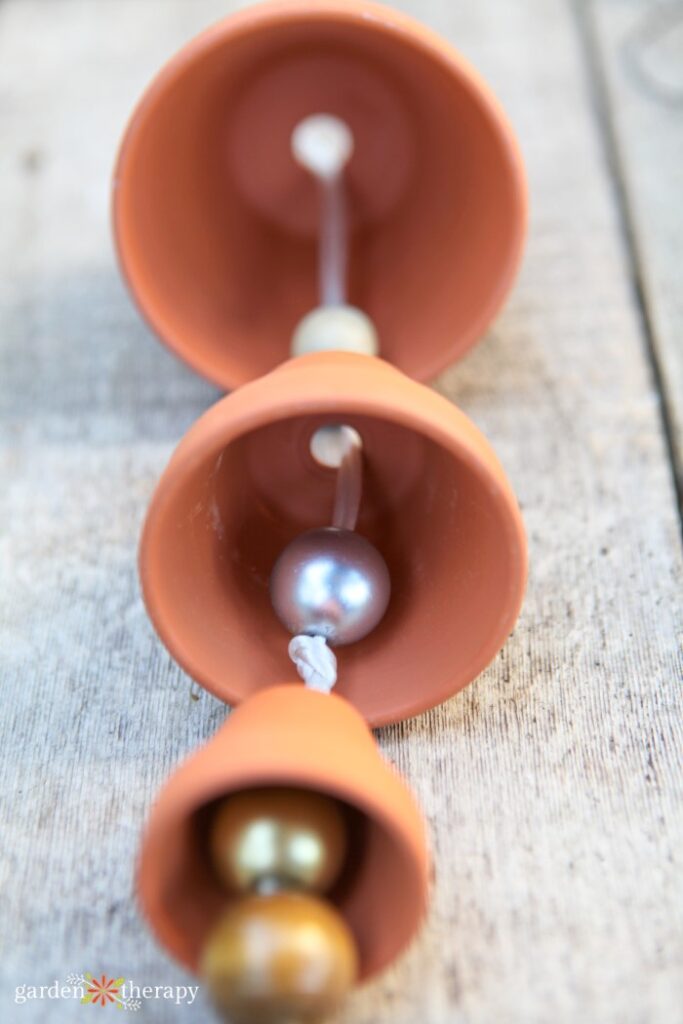 DIY wind chime lying on a table