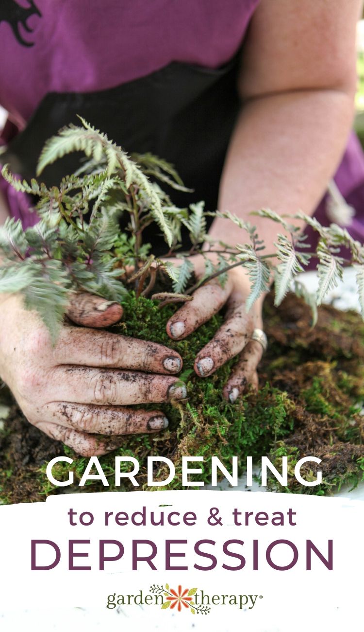 Woman gardening for depression