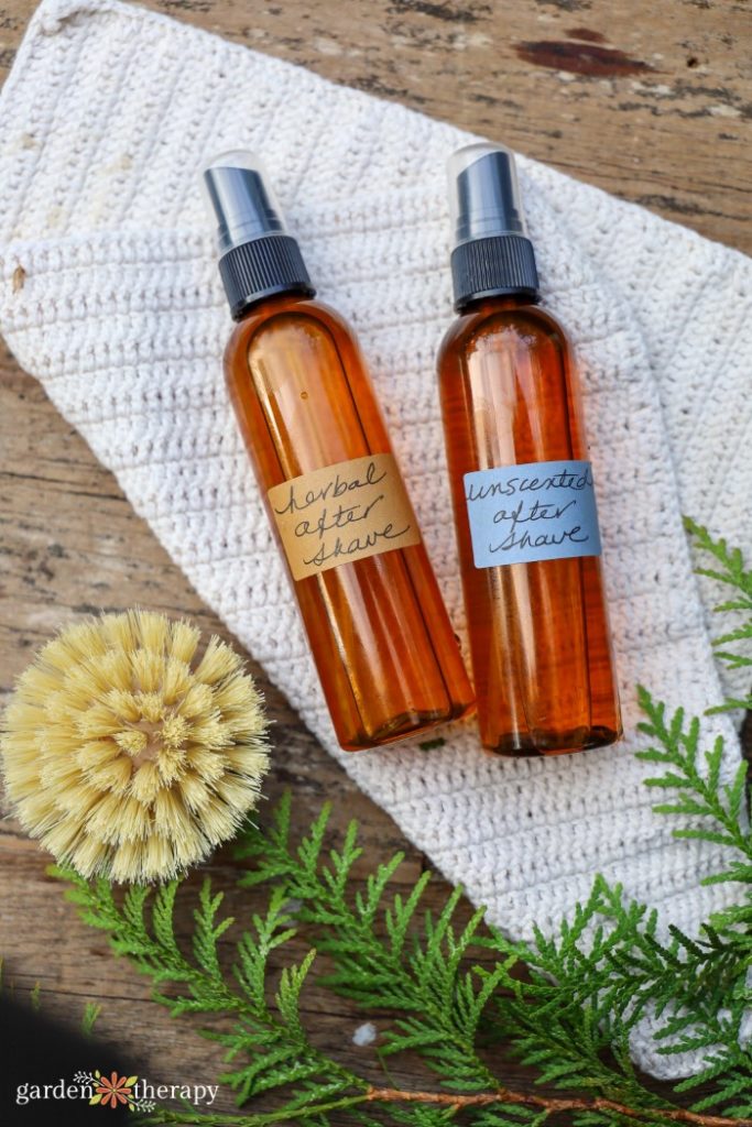 herbal aftershave and unscented aftershave atomizer bottles