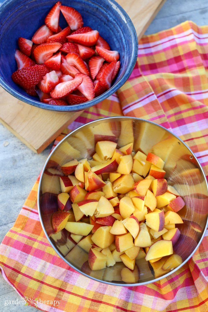 cut up fruit for sangria