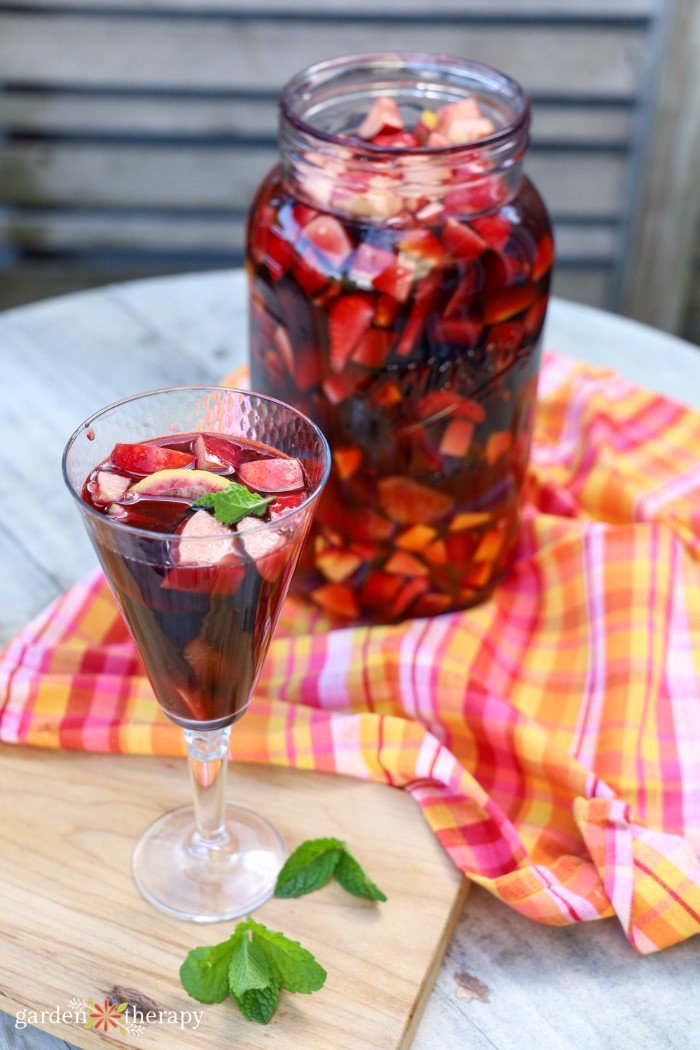 red wine sangria glass