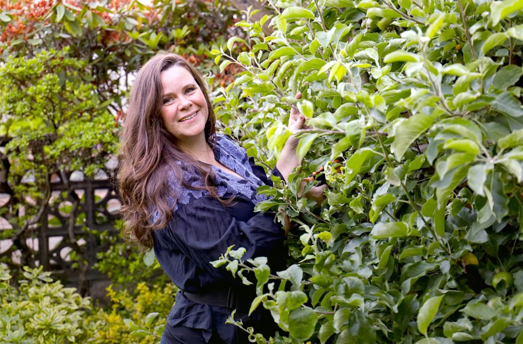 Stephanie soaking in gardening glimmers