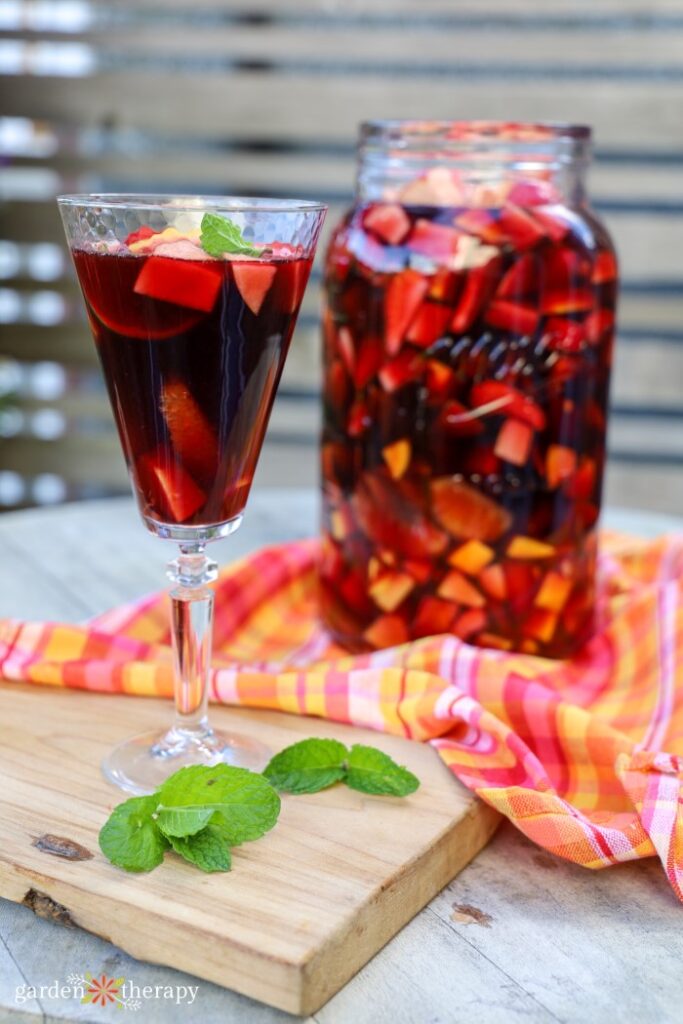 sangria glass and pitcher