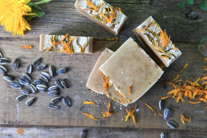 sunflower and turmeric soap