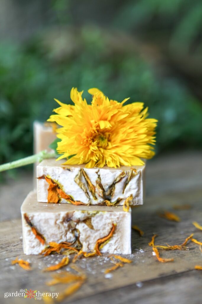 sunflower and turmeric soap