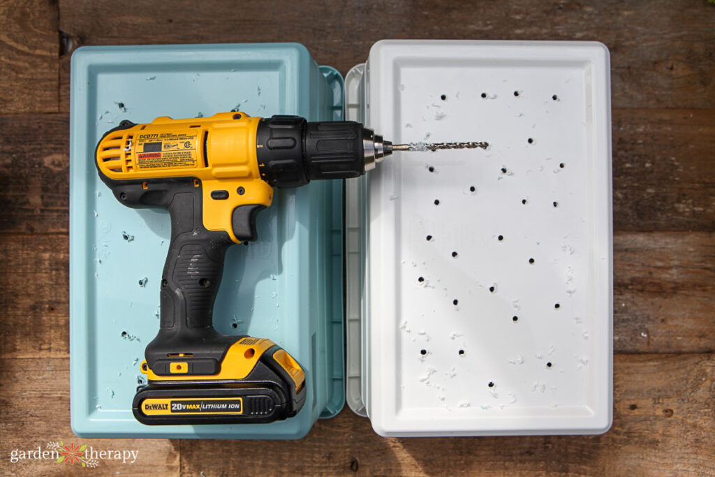 vermicomposting bin with drill