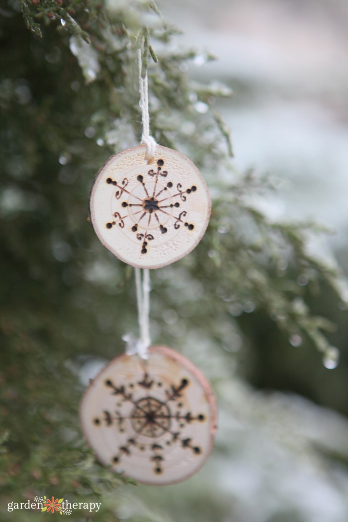 wood slice Christmas ornaments