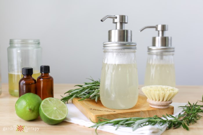 foaming lime and rosemary soap