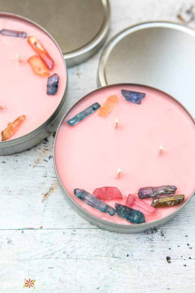 Make Your Own Healing Crystal Candle - Garden Therapy