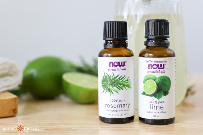 rosemary and lime essential oils