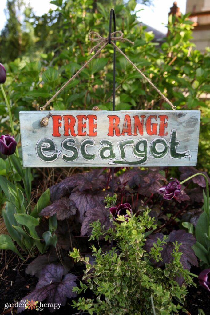 free range escargot sign