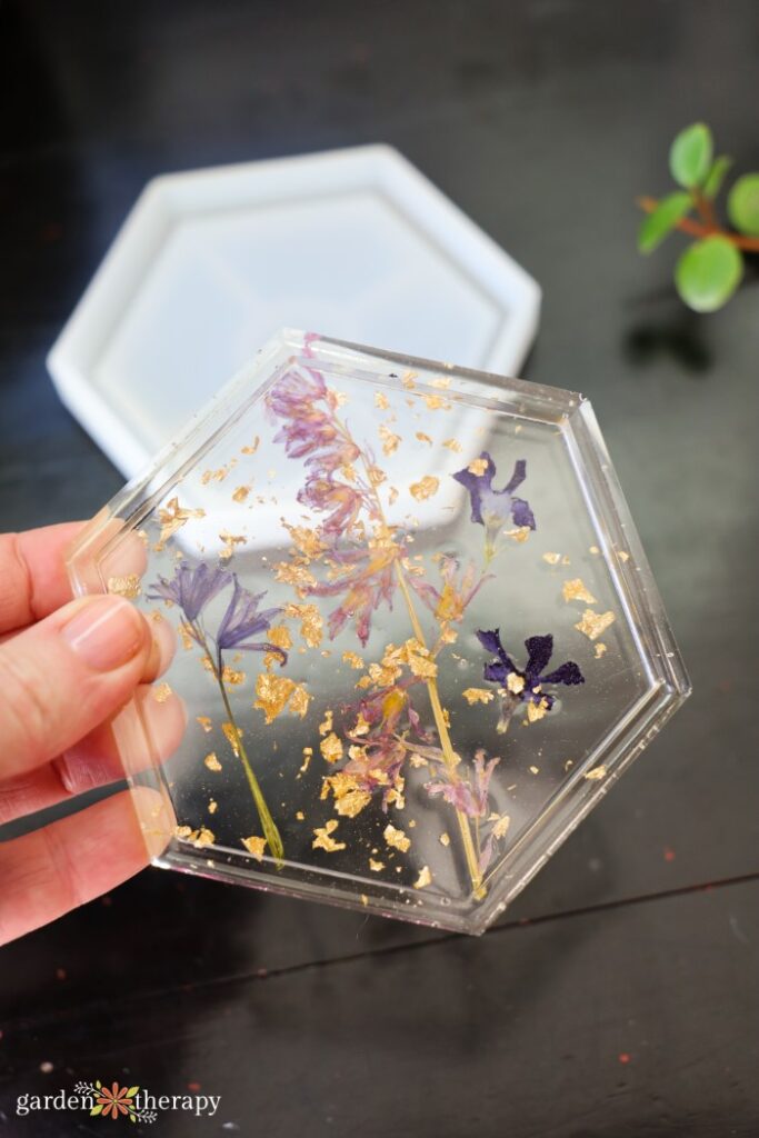 making resin coasters as homemade gifts for Christmas