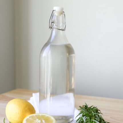 lemon and rosemary homemade glass cleaner