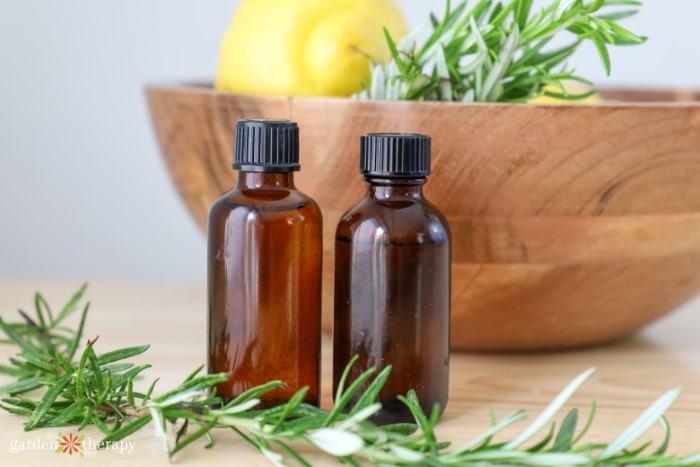 lemon rosemary vinegar glass cleaner