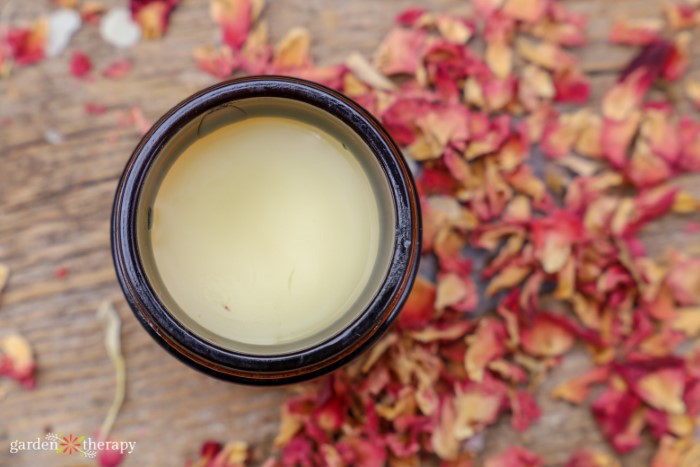 homemade rose massage balm