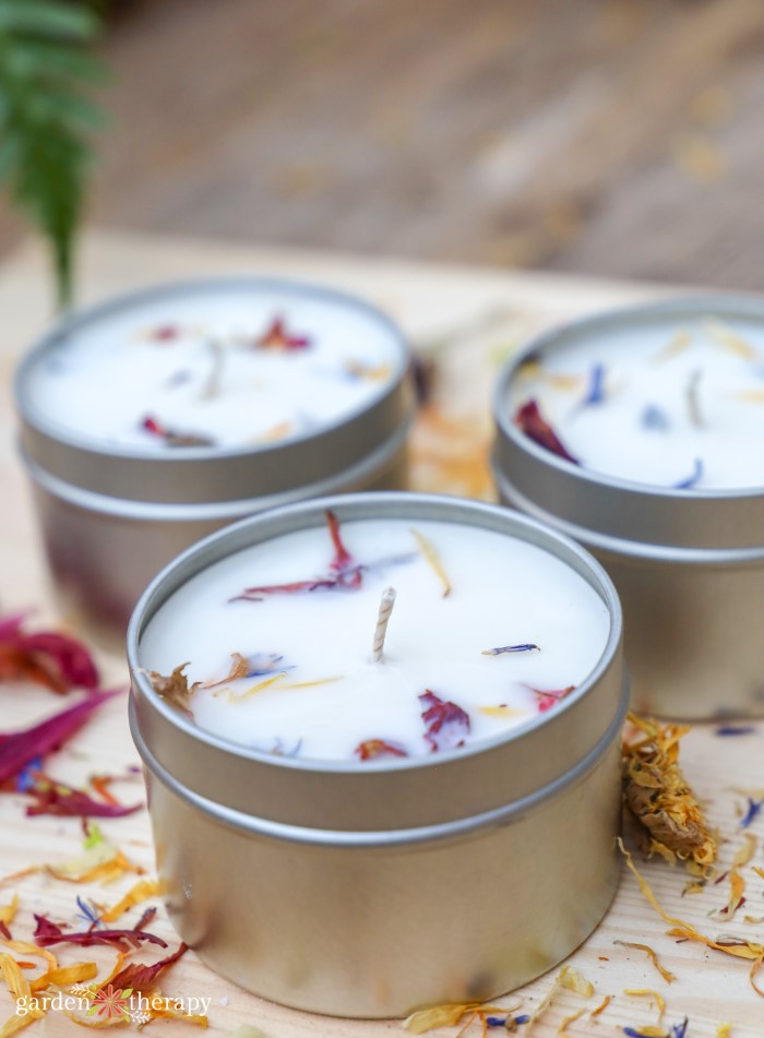 dried flower candles