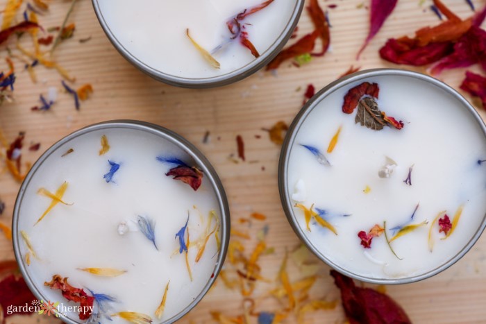 dried flower candles