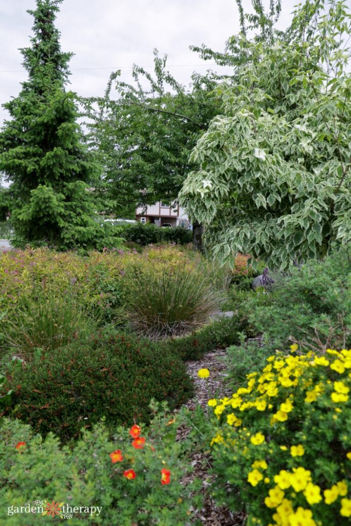 rain gardens also double as a meditation garden