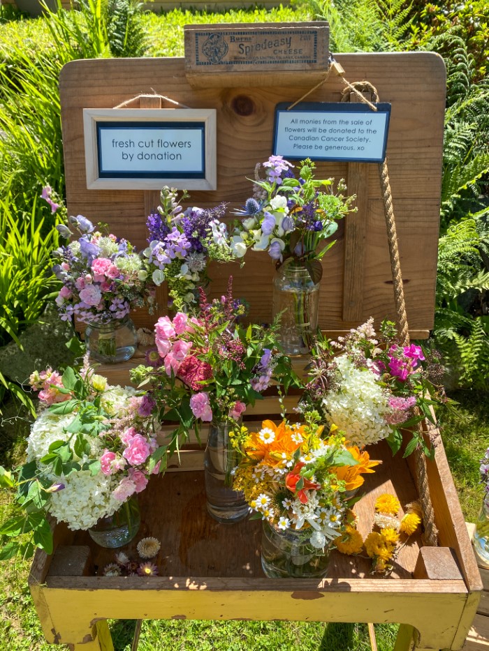 fleurs fraîchement coupées par don de la ferme florale de la ville