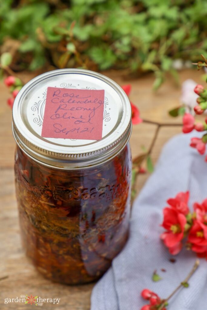 peony, calendula, and rose oil