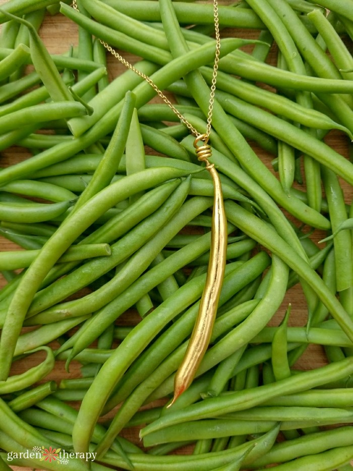 gold bean necklace