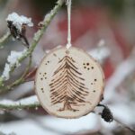 wood slice Christmas ornament